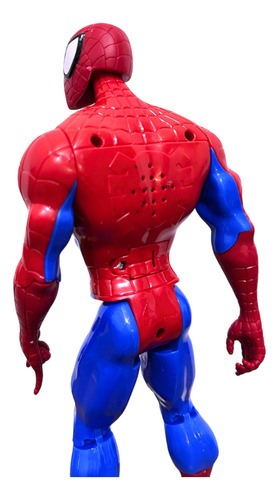 Boneco Homem Aranha Vermelho E Azul Luz E Som 30cm