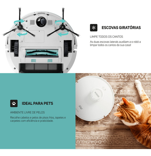 Robô Aspirador Robot W3000 3 Em 1 48w Wap