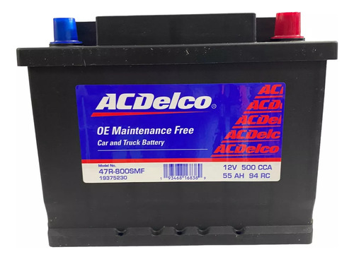 Bateria Acdelco Roja 47r-800 Chevrolet Sonic