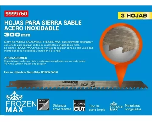 Hoja sierra sable 228mm 9 para materiales congelados B-3057