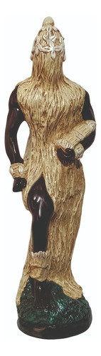 Imagem Obaluaê Omulu Gesso 60 Cm Umbanda Candomblé Marrom-claro