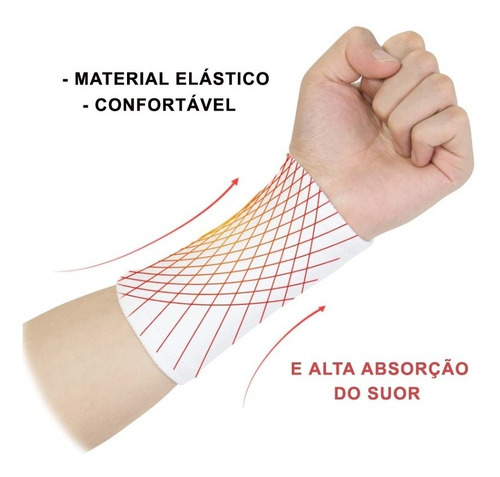 Munhequeira Toalha 15cm Kit 2 Pares Cores Vermelha E Laranja
