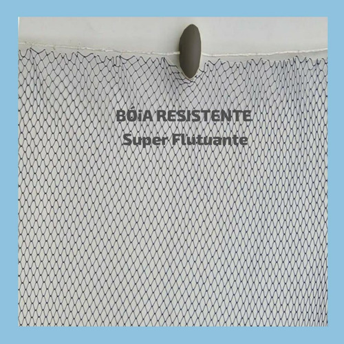Arrastão Malha 25mm Tanque Rio Carpa 10mt C/funil 3m Alt Azul