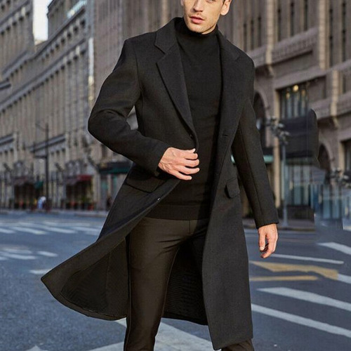Chaqueta De Abrigo De Traje Largo Blazer Casual For Hombre