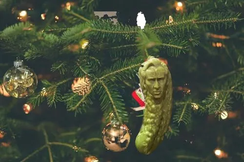 Adorno Navideño Picolas Cage Y Pepinillo Divertido
