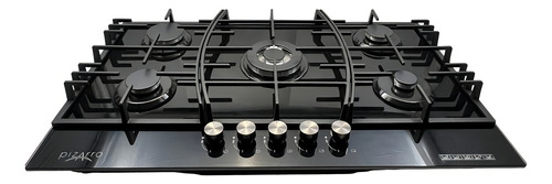 Parrilla De 5 Quemadores En Cristal Templado Negro De 90 Cm