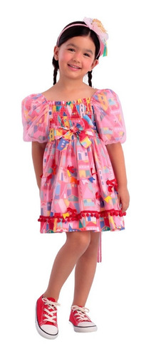 Imagem 2 de 3 de Vestido Infantil Festa Junina Mon Sucré Monrraial 22204 B.e.