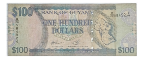 Set 27 Billetes 100 Dollars Bank Of Guyana Series B Completo