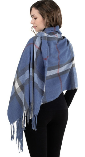 Imagen 2 de 10 de Pashmina Bufanda Lana Larga Suave Príncipe De Galés Cuadros.