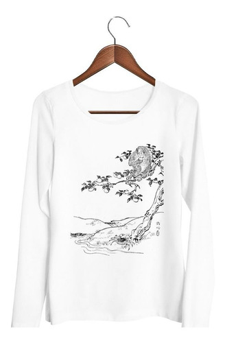 Remera De Mujer Dibujo Lapiz Arbol Hojas Paisaje Ml