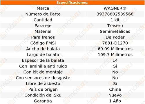 Kit Balatas Semimetalicas Tra Grand Cherokee 6.4l 12-16