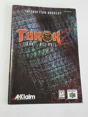 Manual Original Videojuego Turok 2 De Nintendo 64 