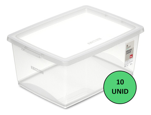 Kit 10 Caixa Organizadora 30l Ordene Design Moderno Cristal Cor Transparente