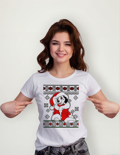 Playera Dama Navideña 101 Dalmatas P61