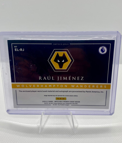 Tarjeta Raúl Jiménez Autógrafo/jersey Original 83/99 Invest (Usado)