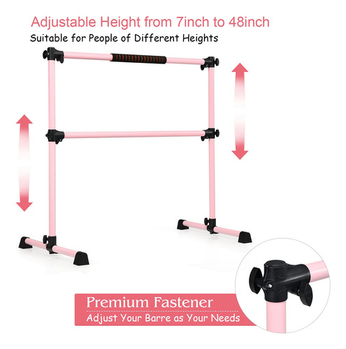 Barra De Ballet Gymax 4 Pies Ajustable Antideslizante