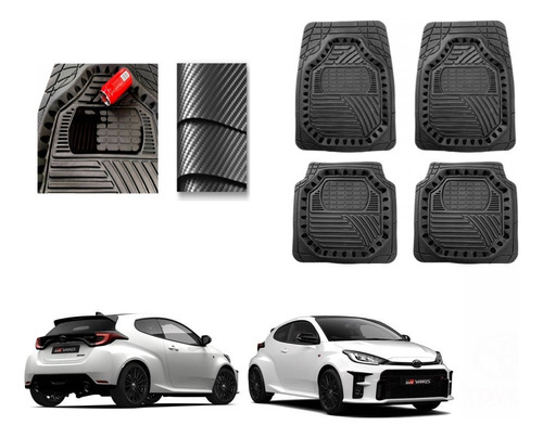Tapetes Carbono 3d Grueso Toyota Gr Yaris 2020 A 2023 2024