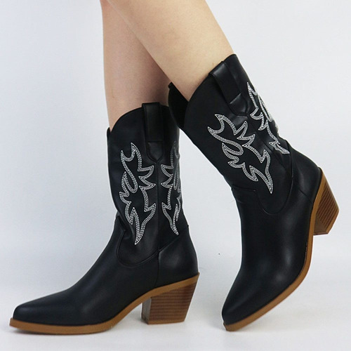 Botas Vintage Cowboy De Nky Heels Para Mujer, Estilo Vaquero