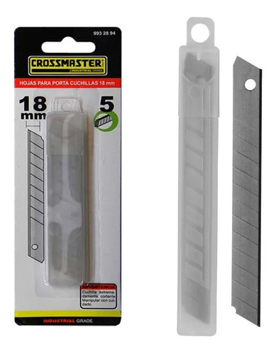 Repuesto Cutter Hojas Cuchillas 5 Unidades 18 Mm Crossmaster