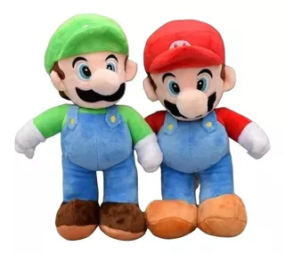 Kit 2 Pelucia Mario E Luigi Super Mario Incriveis 25cm