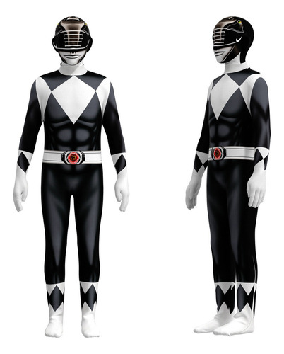 Mighty Morphin Power Rangers Halloween Mono Cosplay Disfraz Conjunto Completo Para Niños Adultos A