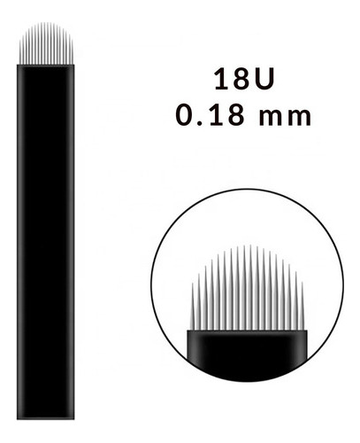 10 Lâminas Standard Black Agulha 18u 0.18mm Micropigmentação