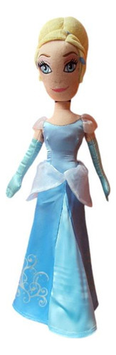 Boneca PelĂșcia Princesa Cinderela Azul Grande 50cm