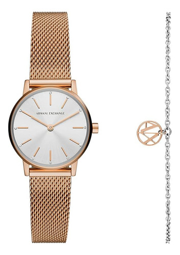 Reloj Pulsera Mujer Ax Armani Exchange Ax7121 Oro Rosado