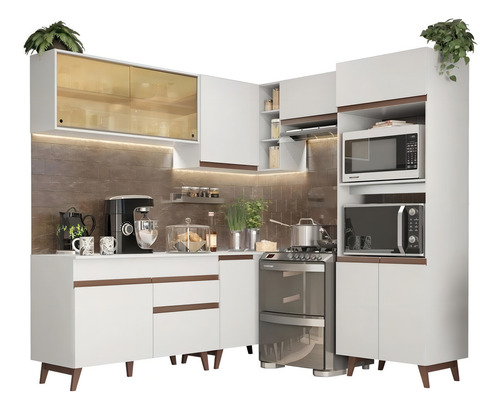 Cocina Integral Completa Modular Madesa Reims Esquinero 402cm Blanco 02