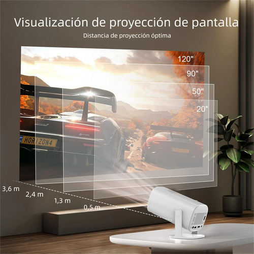 Proyector Inteligente Portátil 4k Hd Con Android 11, Wifi 6 Y Bluetooth, Ideal Para Cine En Casa, Oficina Y Actividades Al Aire Libre, Incluye 2 Mandos De Juego Y Más De 35,000+ Juegos