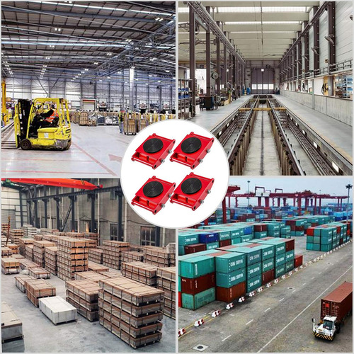 Tortuga Patin Para Mover Carga Pesada 6t Rojo 4 Ruedas