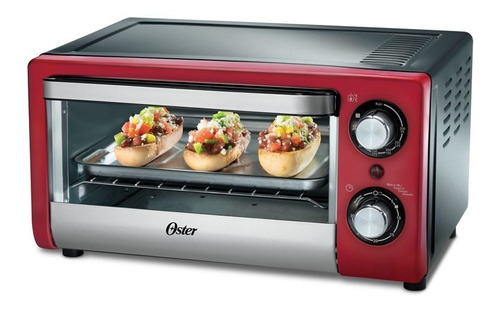 Horno Eléctrico Oster Acero Inoxidable Rojo