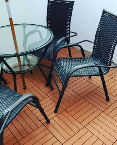 Kit 56 Deck Plástico Modular 30x30 Piscina Varanda Jardim