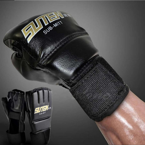 2 Guantes De Boxeo Mma De Medio Con Para Niños Negro