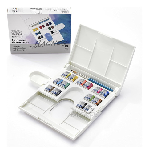 Acuarelas Profesionales Winsor & Newton Cotman X15 C/pincel 