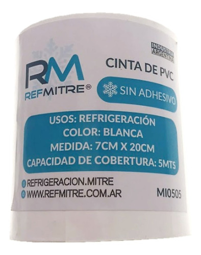 Cinta Pvc P/ Refrigeración Refmitre Sin Adhesivo X5 Unidades