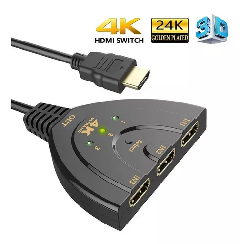 Switch HDMI 3x1 puertos / Selector de 3 entradas 1 salida soporta