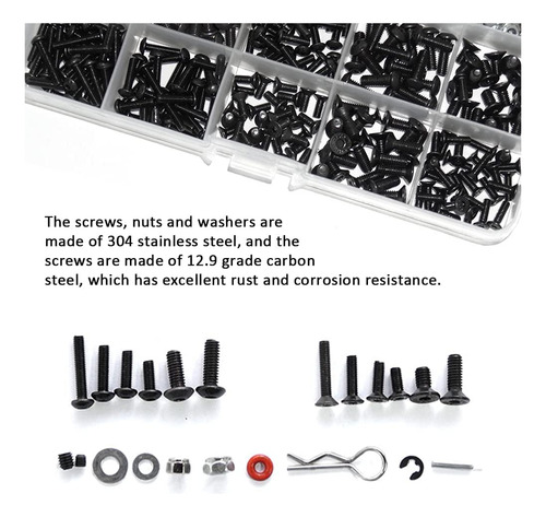 Weishuji - Juego Universal De Tornillos Rc De 500 Piezas, Su
