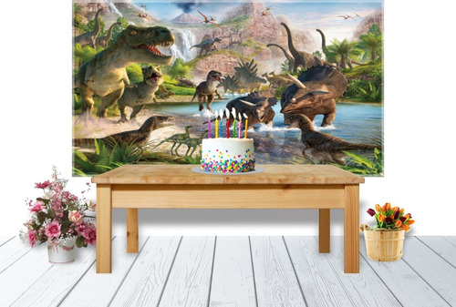 Painel Lona Festa Infantil 1,50x1,00m Tema Dinossauros 004