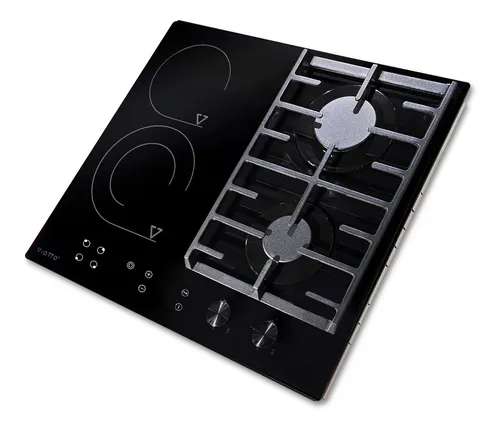 comprar Tope Dual Gas\u002Felectrico 60cm 220v Vitro Negro Ater Viotto