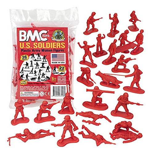 Figuras Bmc Plastic Army Para Mujer, 36 Piezas, Rojas, De So