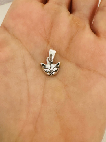 Dije De Plata Cara De Gato. Sg-joyería Plateado