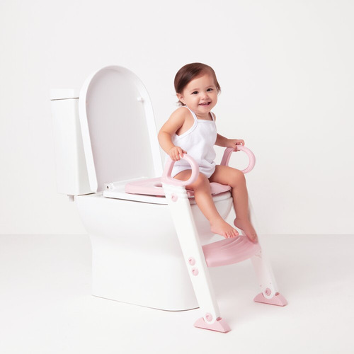 Assento Redutor Infantil Antiderrapante Com Escada Rosa Buba
