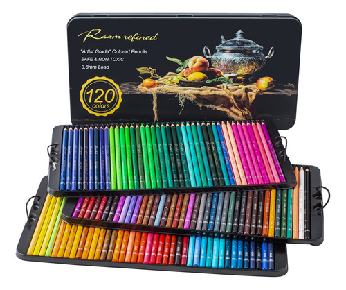 120 Lapiz Color Premium Para Colorear Adulto Nucleo Plomo