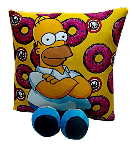 Cojin Homero Simpson 40cm Pies Muñeco Peluche Completo Suave