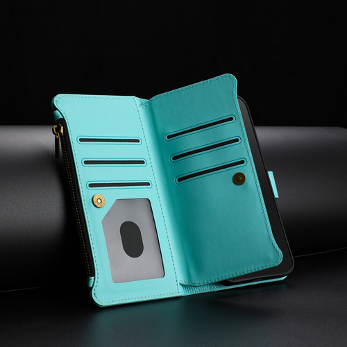 Funda Tipo Cartera De Piel Con Cierre De 9 Ranuras Para Huawei Nova Y70/y90, 6 Colores, Función Atril, Desmontable, Correa De Muñeca