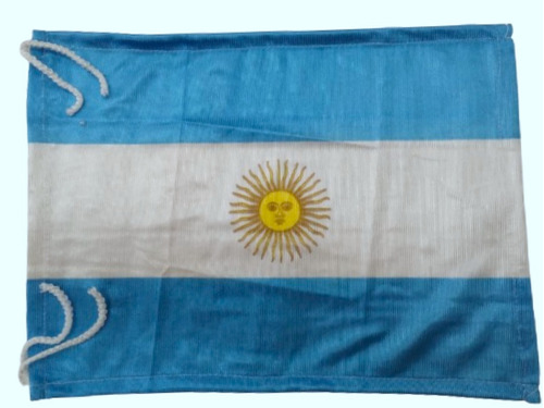 Bandera Argentina 30 X 40 Con Sol Flameo C/tiras