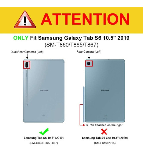 Imagen 4 de 6 de Funda Militar Galaxy Tab S6 T860 Recio 2019 10.5 C/ Parador