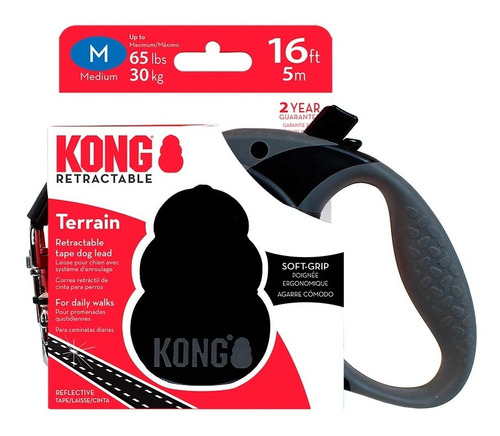 Correa Kong Terrain 5mts Retráctil -tamaño Medium P/perros