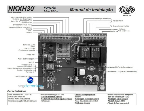 Imagem 7 de 7 de Central Placa Motor De Portão Kxh30fs Dz3 Dz4 Nano Rossi